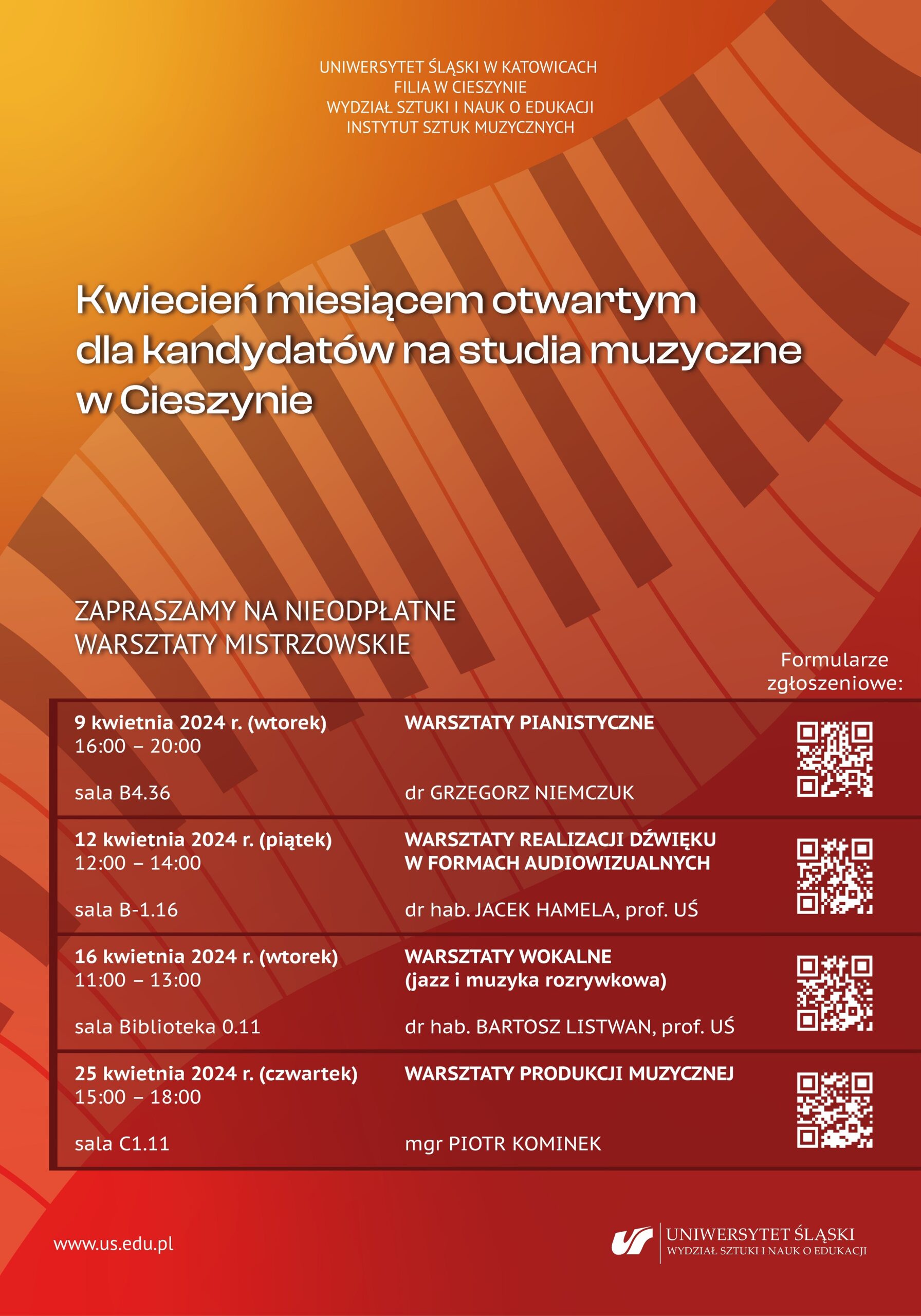Afisz-Warsztaty dla kandydatów na studia muzyczne